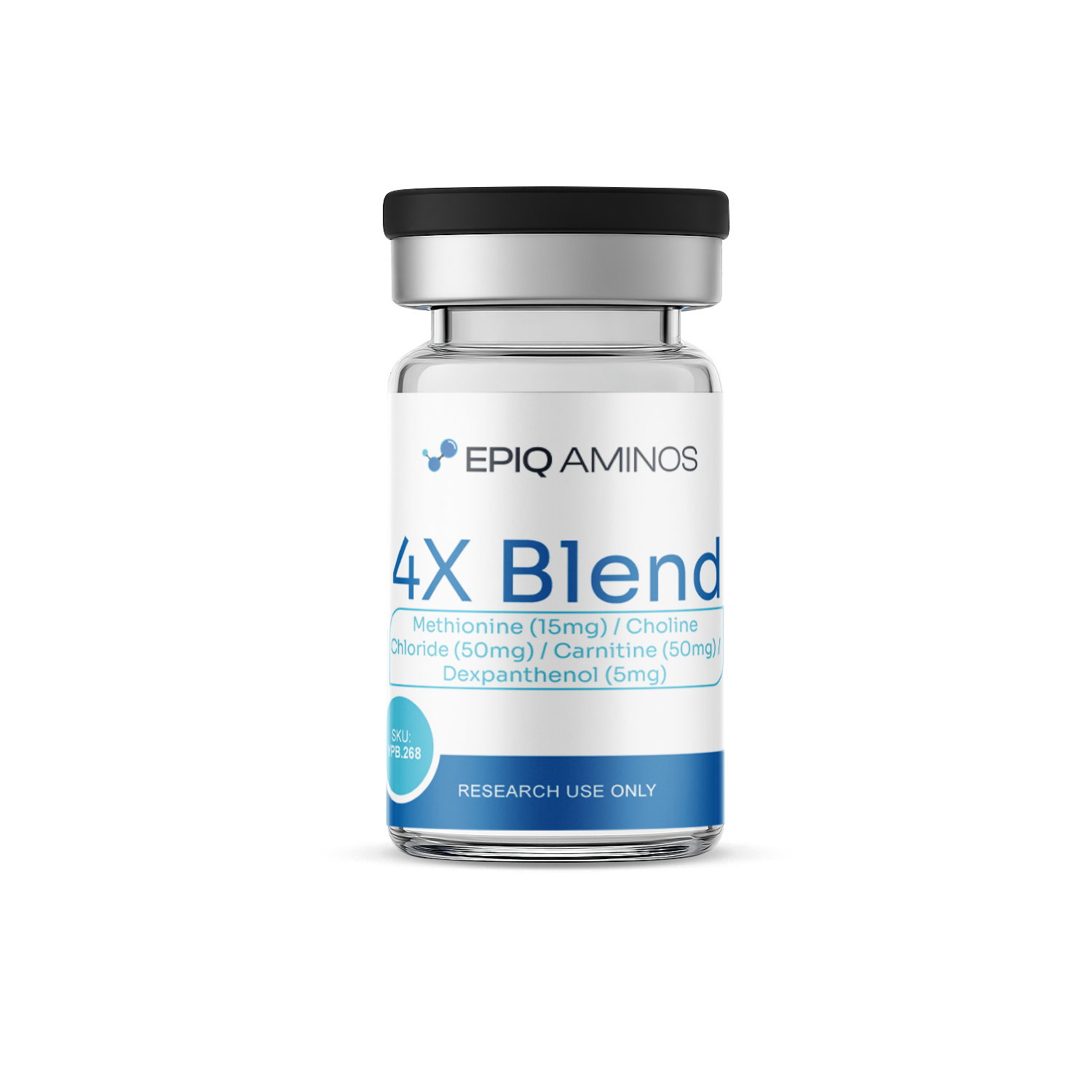 4X Blend Methionine (15mg) / Choline Chloride (50mg) / Carnitine (50mg) / Dexpanthenol (5mg)